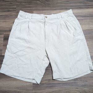 Vintage Axis 100% Silk‎ Shorts Ivory Mens 36"X8" Comfort B23